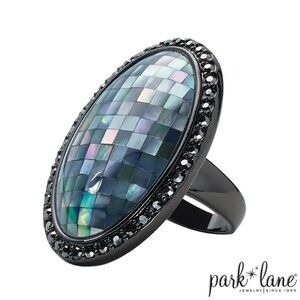 Park Lane Iridescent Mosaic Ring with Black Trim HILO RING size 10